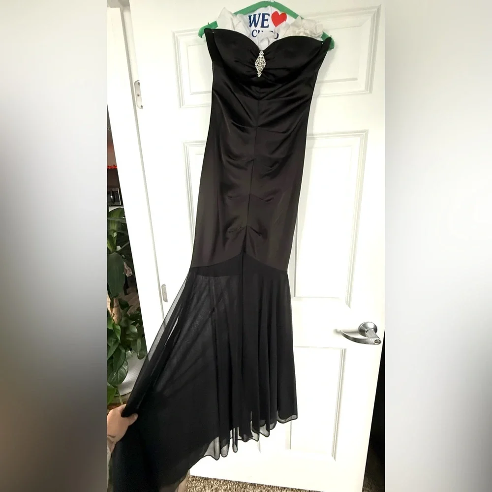 Xscape Strapless Black Gown - Picture 1 of 6